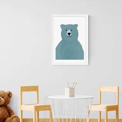Dunelm East End Prints Blue Bear Print Blue