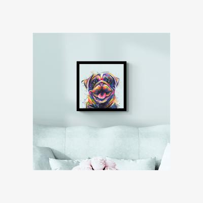 Dunelm Pugzilla Pug Framed Print