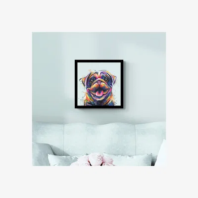 Dunelm Pugzilla Pug Framed Print