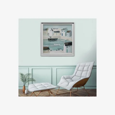 Dunelm Little Harbour by Claire Henley Framed Canvas