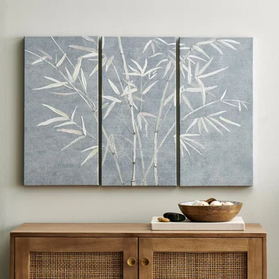 Dunelm Global Set of 3 Bamboo Canvas' Grey
