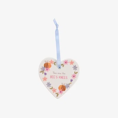 Dunelm Bees Knees Ceramic Heart Hanging Plaque