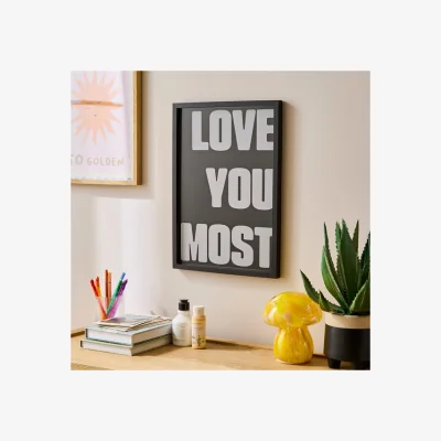 Dunelm Love You Most Framed Print