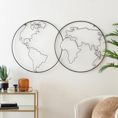 Dunelm Globe Metal Indoor Outdoor Wall Art 128cm Black