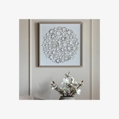 Dunelm Cedar and Sage Floral Detail Framed Wall Art