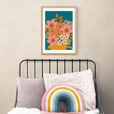 Dunelm East End Prints Mid Century Bouquet Print MultiColoured