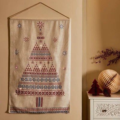 Dunelm Nordic Nomad Light Up Tree Wall Hanging MultiColoured