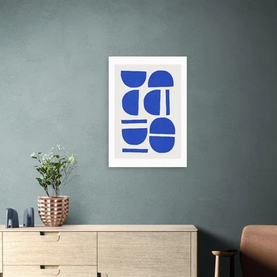 Dunelm East End Prints Sculptural I Framed Print Blue