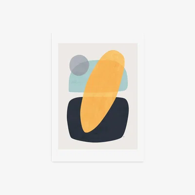Dunelm East End Prints Galiena Print White/Blue/Yellow