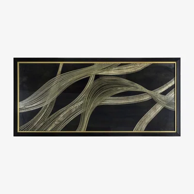 Dunelm Golden Wave Framed Art Black