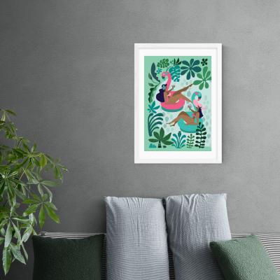 Dunelm East End Prints Summer Girls Print Green