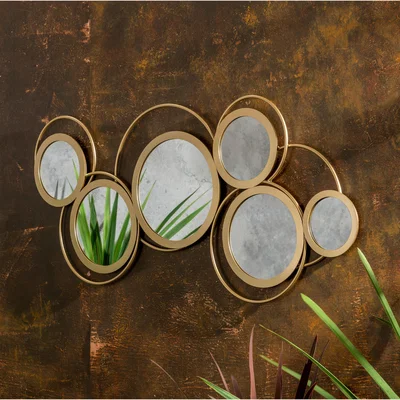 Dunelm Indoor Outdoor Gold Luxe Wall Art 110cm Gold