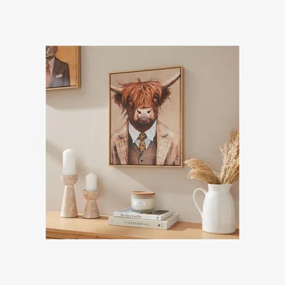 Dunelm Highland Cow Framed Canvas