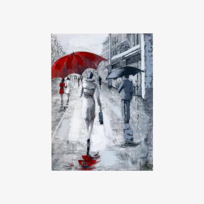 Dunelm Rainy Street Canvas MultiColoured