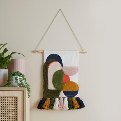 Dunelm Elements Shapes Wall Hanging 30x40cm Green/Blue/White