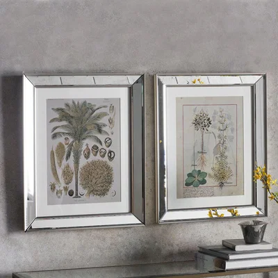Dunelm Botanica Floral II Set of 2 Framed Wall Art Natural