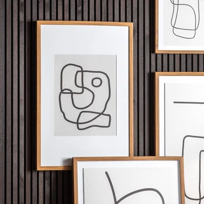 Dunelm Eleanor Line Drawing Framed Art Natural