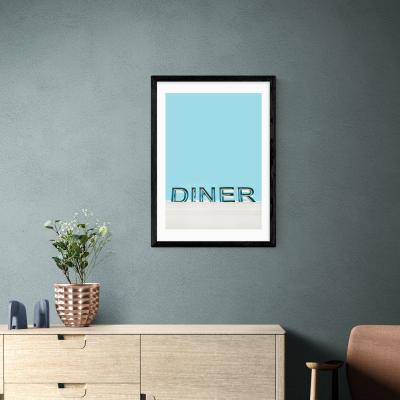 Dunelm East End Prints Diner Print Blue