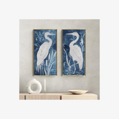Dunelm Set of 2 Elegant Egrets Framed Prints Blue