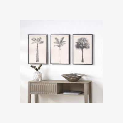 Dunelm Set of 3 Monochrome Palm Print Framed Canvases