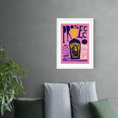 Dunelm East End Prints Prosecco Print Pink