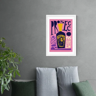 Dunelm East End Prints Prosecco Print Pink