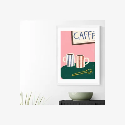 Dunelm East End Prints Striped Caffe Mugs Print