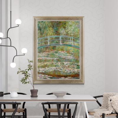Dunelm Bridge Over a Pond of Water Lilies by Monet Framed Print Green