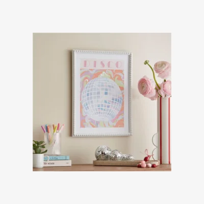 Dunelm Disco Ball Framed Print MultiColoured
