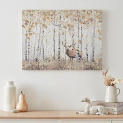 Dunelm Stag Gold Canvas Brown/Gold/White