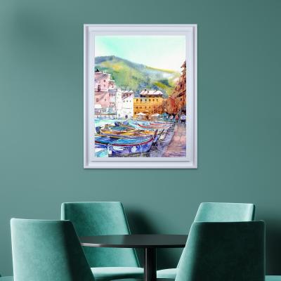 Dunelm The Art Group Vernazza On A Sunny Afternoon Framed Print MultiColoured