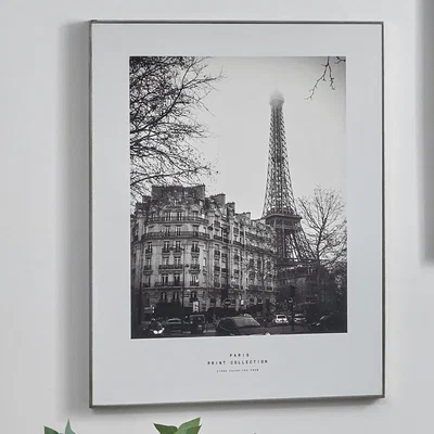 Dunelm Mono Paris Canvas Print White/Black