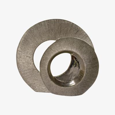 Dunelm Silver Ceramic Textured Circles Sculptur Silver