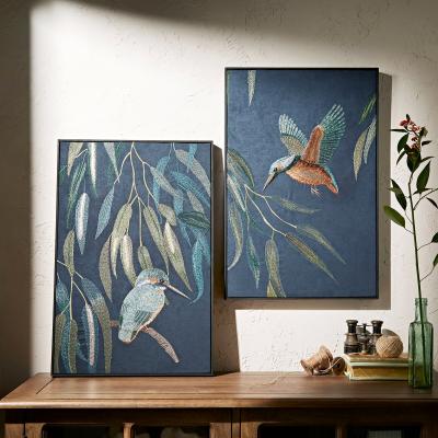 Dunelm Set of 2 Kingfisher Canvas 40cm x 60cm Navy Blue/Green