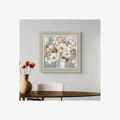 Dunelm Pastel Poppies Framed Print Natural