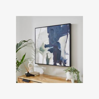 Dunelm Blue Abstract Framed Canvas