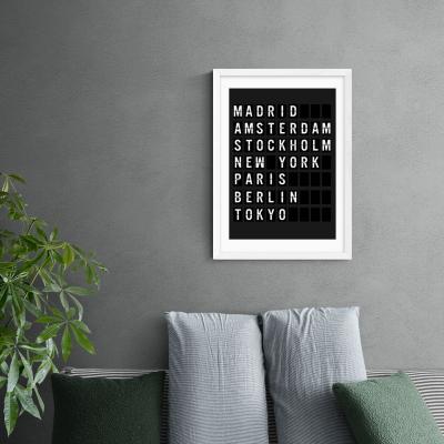 Dunelm East End Prints Arrivals Board Print Black