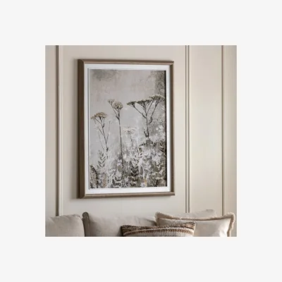 Dunelm Cedar and Sage Minimalist Floral Framed Canvas