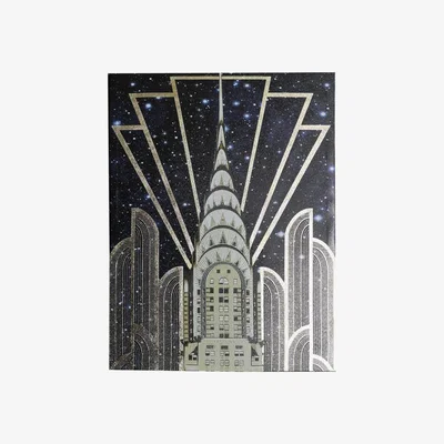 Dunelm Gold Chrysler Framed Canvas Blue/Grey