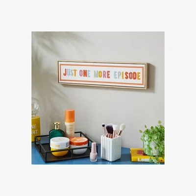 Dunelm Just One More Episode Embroidered Framed Canvas