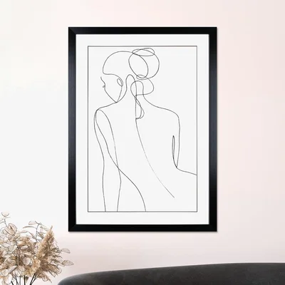 Dunelm The Art Group Figure I Framed Print Black and white