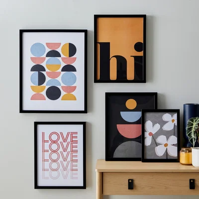 Dunelm Pack of 5 Elements Posters MultiColoured