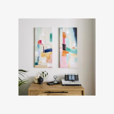 Dunelm Set of 2 Bright Abstract Canvases