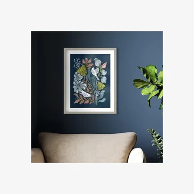 Dunelm Cedar & Sage Melody Floral Framed Print Grey