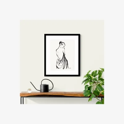 Dunelm Sketched Nudes II Framed Print Black and White