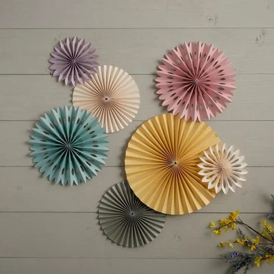 Dunelm Set of 7 Easter Fans MultiColoured