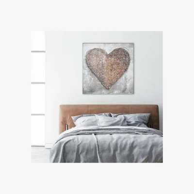 Dunelm Cedar & Sage Heartbeat Framed Print Silver