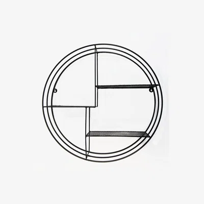 Dunelm Round Black Metal Shelf Black