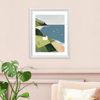 Dunelm The Art Group House On The Cliff Framed Print MultiColoured