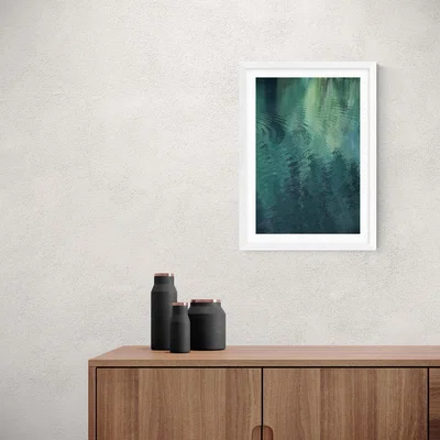 Dunelm East End Prints Forest in the Lake Print Blue